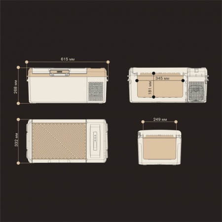 Компрессорный автохолодильник Meyvel AF-M15 (Black) 12/24V
